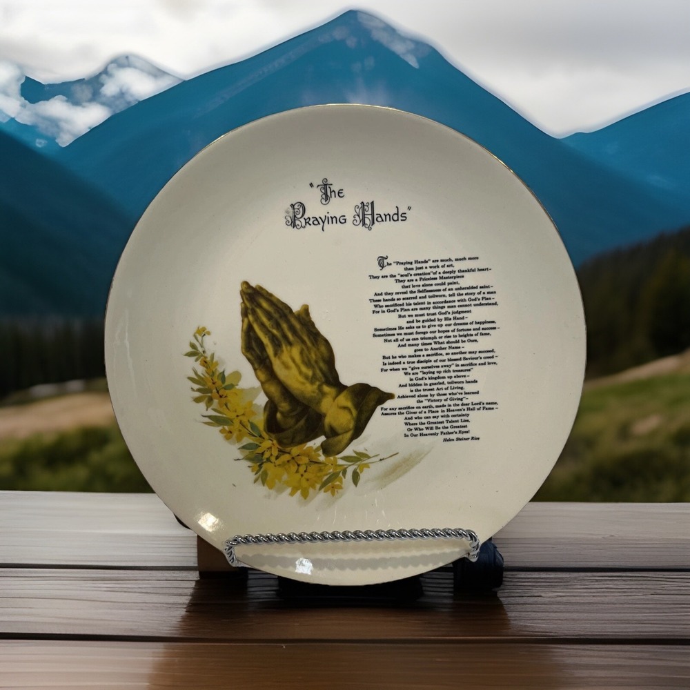 The praying hands keepsake autographed series decorative plate made in USA
